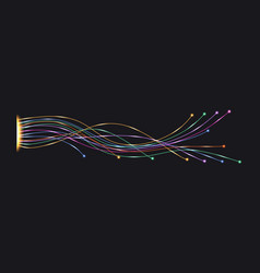 Fiber Optic Swirl Cable Lines Neon Glowing Light