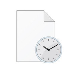 File Computer Document With Watch Icon Isolated