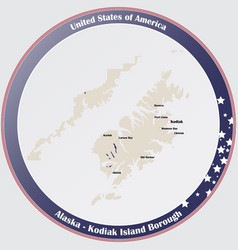 Map Kodiak Island Borough In Alaska