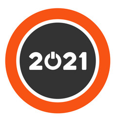 Start 2021 Round Button Flat Icon