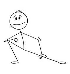 Body Stretching Pose Cartoon Stick Figure