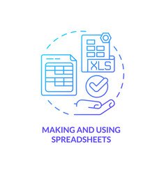 Making And Using Spreadsheets Blue Gradient