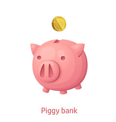 Pink Piggy Bank Graphic Design Isolated