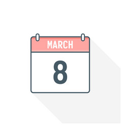 8th March Calendar Icon 8 Date