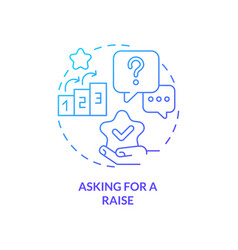 Asking For Raise Blue Gradient Concept Icon