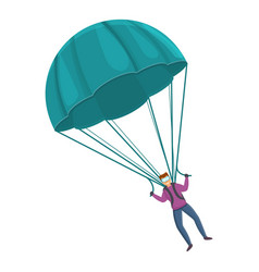 Flying Parachute Icon Cartoon Style