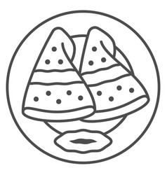 French Thin Crepes Thin Line Icon Food