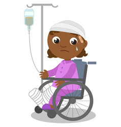 Girl In Wheelchair With Broken Leg