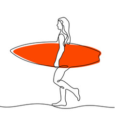 Surfer Girl One Line Colourful