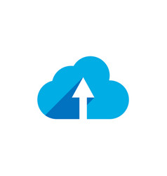 Blue Upload On Cloud Icon Logo