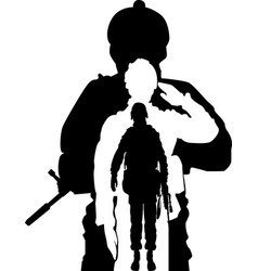 Silhouette Of A Salute Soldier Military