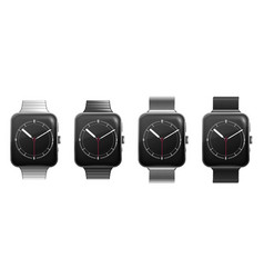 Smart Watch Collection With Hands On Black Screen