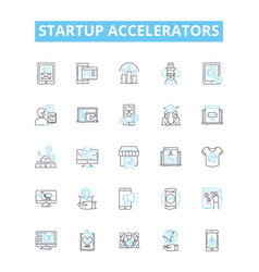 Startup Accelerators Line Icons Set