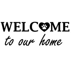 Welcome Home Dog On White Background