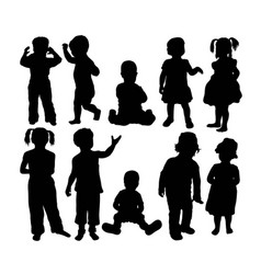 Baby and kid silhouettes Royalty Free Vector Image