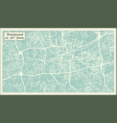dortmund germany city map in retro style outline vector image