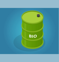 Green Barrel Of Biofuel With Word Bio On Blue