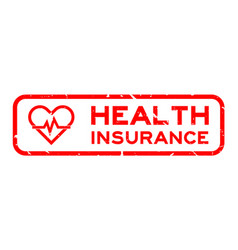 Grunge Red Health Insurance Word With Heart