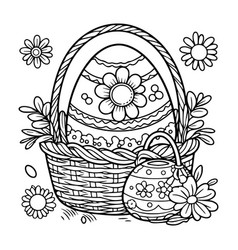 Modern Happy Easter Black And White Basket