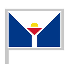 Saint Martin Flag On Flagpole Icon