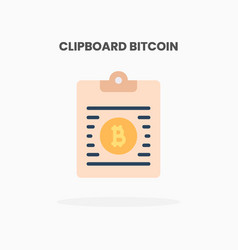 Clipboard Bitcoin Icon Flat