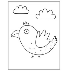 Coloring Page With A Flying Spooky Bird Kids