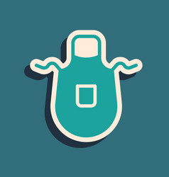 Green Kitchen Apron Icon Isolated On