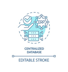 2d Customizable Centralized Database Blue Icon