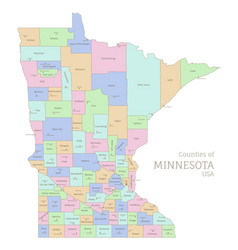 Counties Of Minnesota Administrative Map Of Usa