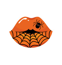 Lips Makeup Halloween Spider