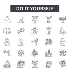 Do It Yourself Line Icons Signs Set