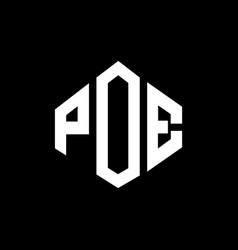 Poe Letter Logo Design With Polygon Shape