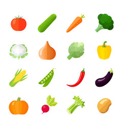 Vegetables Icons Flat