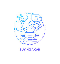 Buying Car Blue Gradient Concept Icon