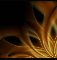 Golden Smooth Abstract Waves On Black Background