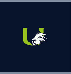 Lion Power Letter U Media Logo