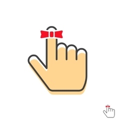 Reminder Finger Icon With Red String Bow