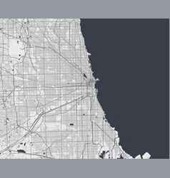 Urban City Map Chicago Poster Grayscale Street