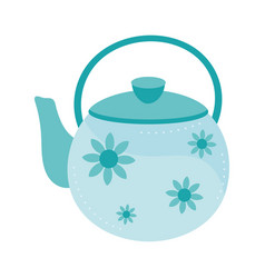 Blue Teapot With Flowers