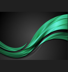 Green Shiny Glossy Waves Abstract Background