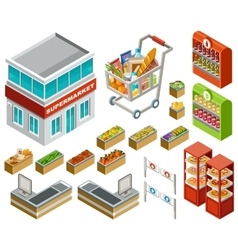 Isometric supermarket Royalty Free Vector Image