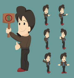 Set Of Businessman Characters Poses