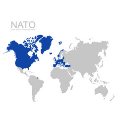 World Map With Nato Member State