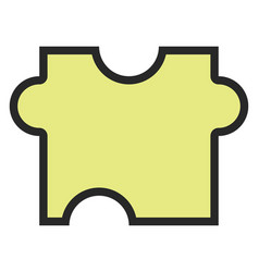 Yellow Cryptic Puzzle Piece On A White Background