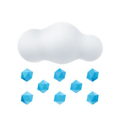 3d Cartoon Weather Icon Of Hail Sign Of Cloud