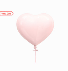 3d Realistic Colorful Pink Balloon Heart Isolated