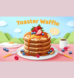 3d Toaster Waffle Ad Banner