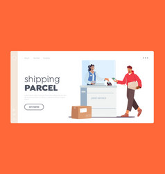 Shipping Parcel Landing Page Template Man