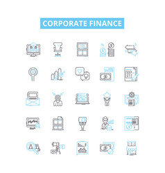 Corporate Finance Line Icons Set