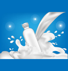 Glass Bottle Shape Products And Pouring Milk